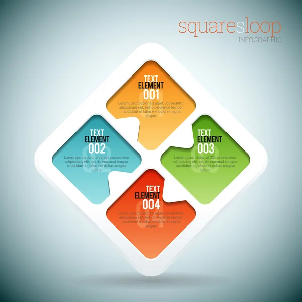 Squares Loop Infographic — Stock Vector