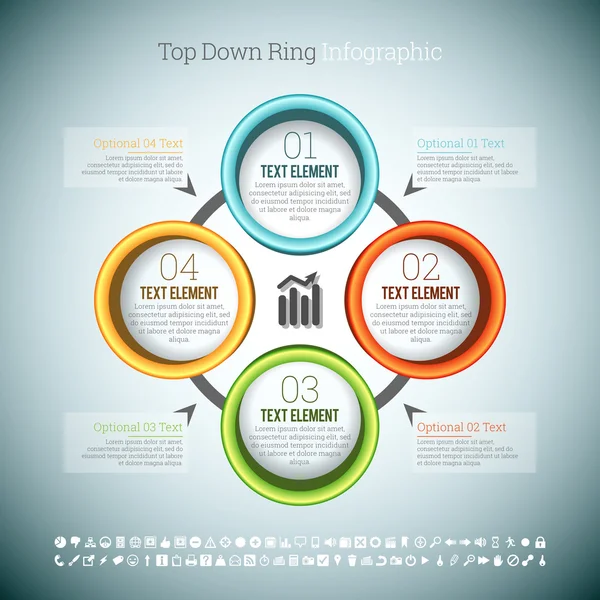 Top Down Ring Infographic — Stock Vector