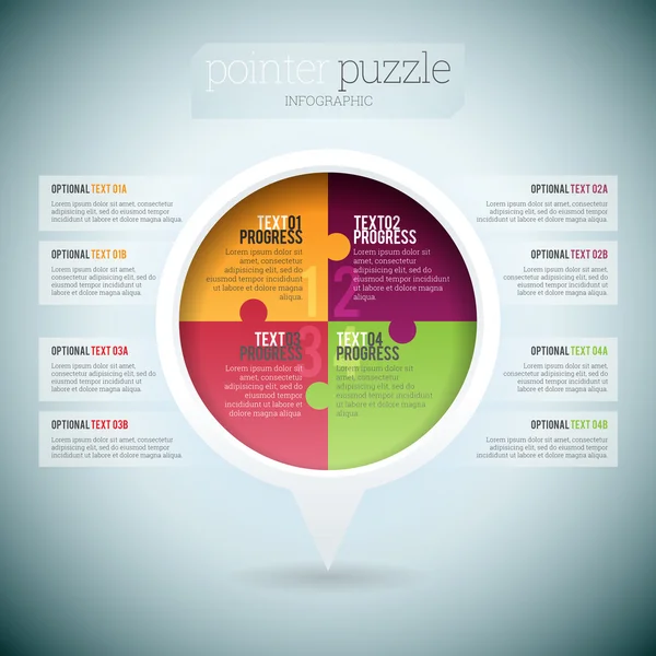 Aanwijzer puzzel infographic — Stockvector