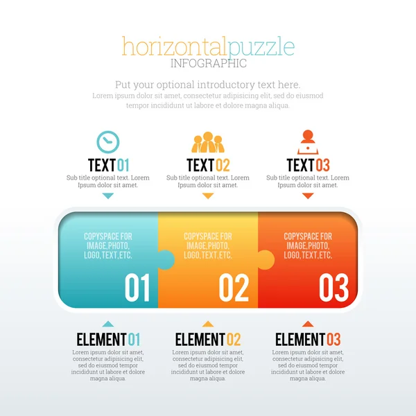 Puzzle horizontal — Image vectorielle