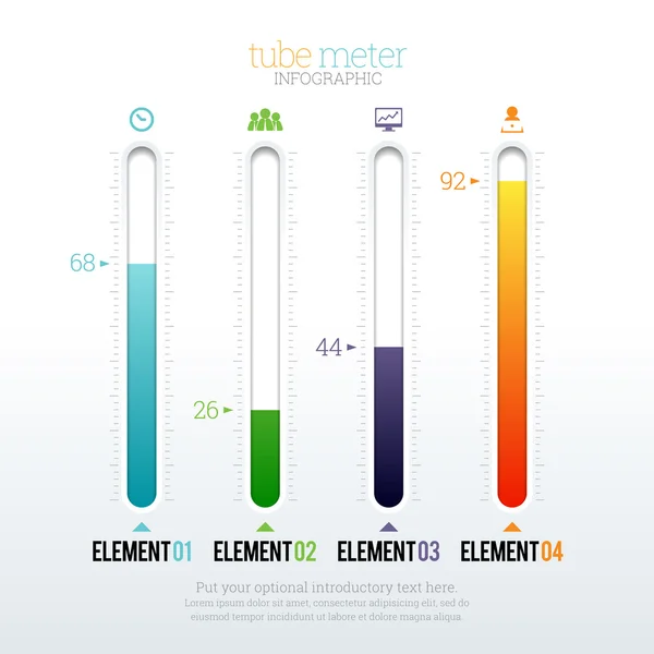 Rura metr infographic — Wektor stockowy