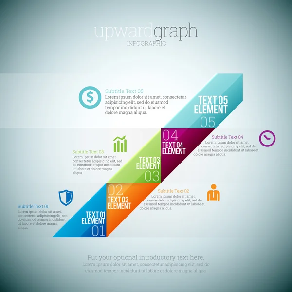 Grafico verso l'alto Infografica — Vettoriale Stock