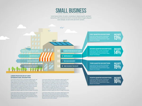 Kisvállalkozás Infografikai Tervezési Elemének Vektoros Illusztrációja — Stock Vector