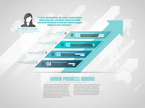 Vector Illustratie Van Pijl Progress Linten Infographic Design Elementen — Stockvector