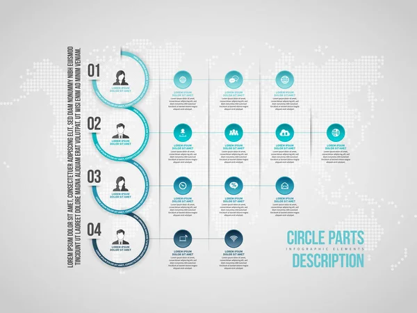 Vector Illustratie Van Circle Parts Beschrijving Infographic Design Elements — Stockvector