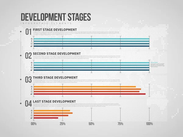 개발에 Stages Infographic Design Elements — 스톡 벡터