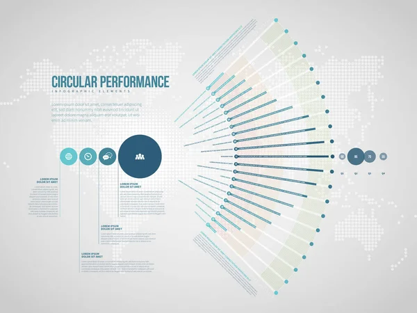 Ilustración Vectorial Elementos Diseño Infográfico Rendimiento Circular — Archivo Imágenes Vectoriales