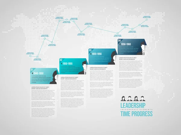 Wektorowa Ilustracja Elementów Projektu Infografiki Progress Czasie Przywództwa — Wektor stockowy