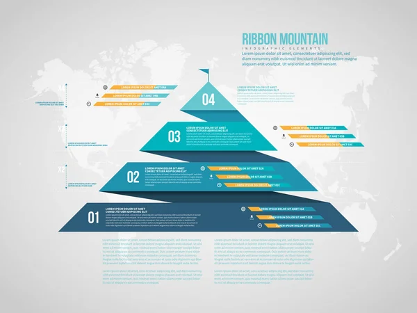 Ilustración Vectorial Elementos Diseño Ribbon Mountain Infographic — Archivo Imágenes Vectoriales