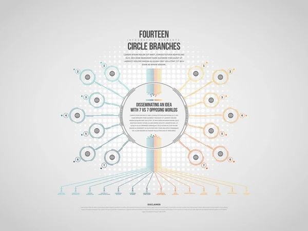 Vector Illustratie Van Circle Branches Infographic Design Elementen — Stockvector