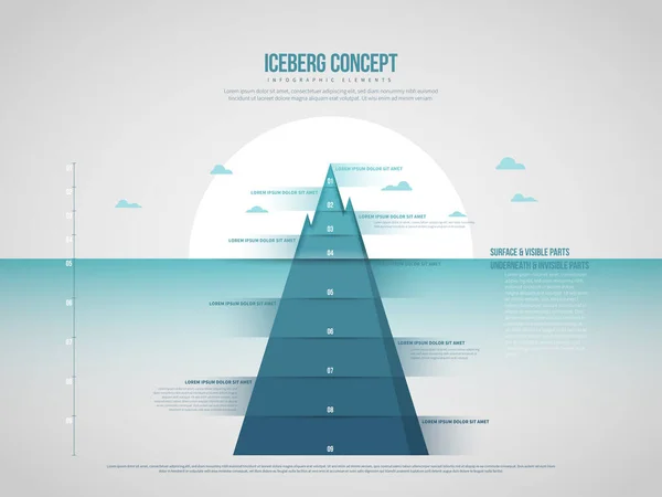 Vector Illustratie Van Iceberg Concept Infographic Design Elementen — Stockvector