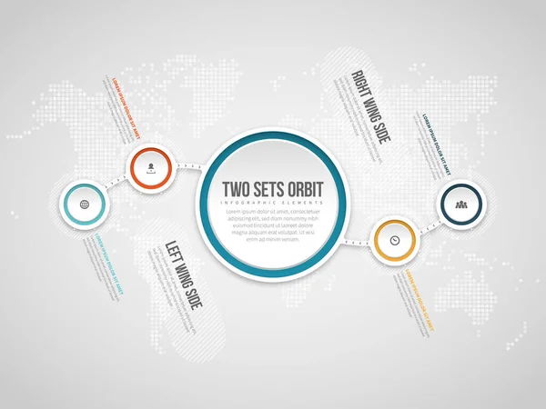 Vector Illustratie Van Two Sets Orbit Infographic Design Elementen — Stockvector