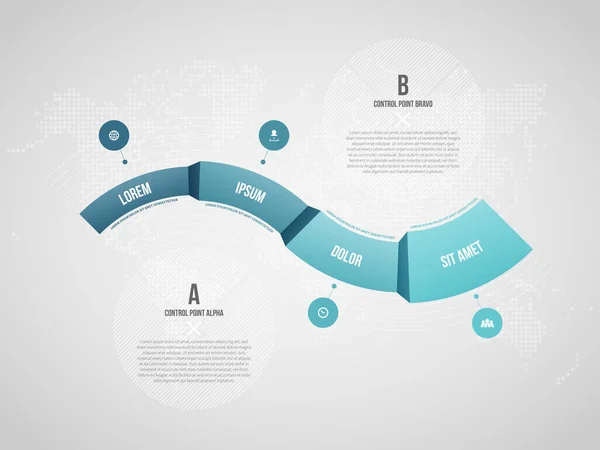 Ilustración Vectorial Cuatro Pasos Elementos Diseño Infográfico — Vector de stock