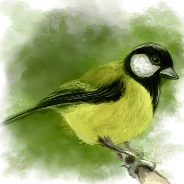 Pintura Pássaro Impressão Cgi — Fotografia de Stock