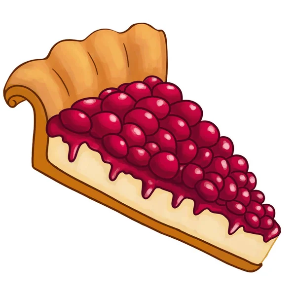 Raster illustration of sweet cherry pie for cafe and restaurant menues, recipes, cooking books etc.