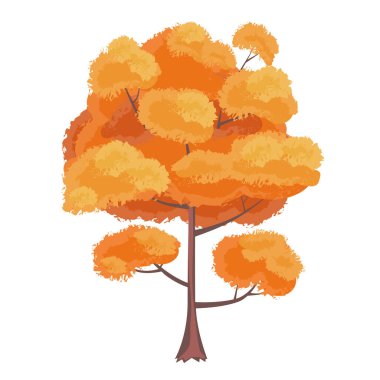 Vector illustration of an autumn tree with orange foliage for decorative purpose, landscape illustrations, websute decor etc.