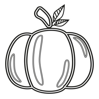 Vector sticker of an hand drawn black and white autumn pumpkin, thanksgiving day cabbage for prints, decorations, websites etc.