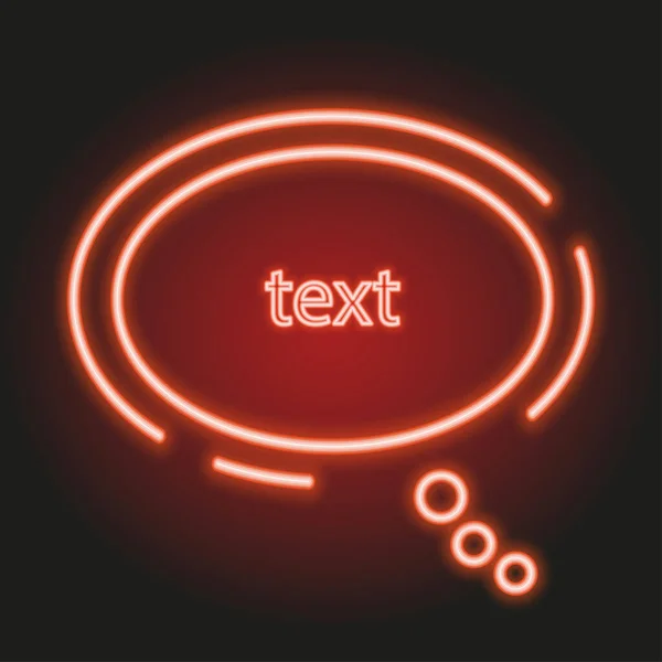 Neon Red Frame Text Comix Frame Glowing Tube Border Line — Stock Vector