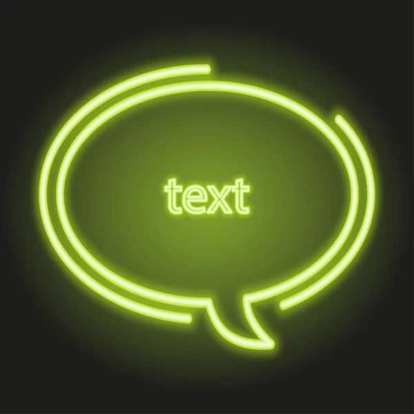 Neon Green Frame Text Comix Frame Glowing Tube Border Line — Stock Vector