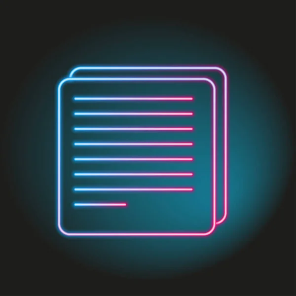 Neon Pink Blue Document Sign Business Plan Gining Tube Border — 스톡 벡터