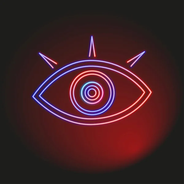 Vektor Glödande Crimson Öga Neon Stil Abstrakt Glödande Illustration Neon — Stock vektor