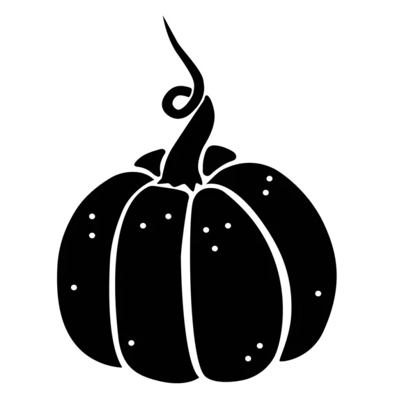 Черный Силуэт Традиционной Капусты Хэллоуин Праздничные Украшения — стоковый вектор