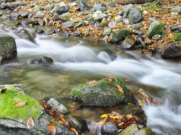 Ciottoli o rocce in torrente o torrente che scorre acqua — Foto Stock