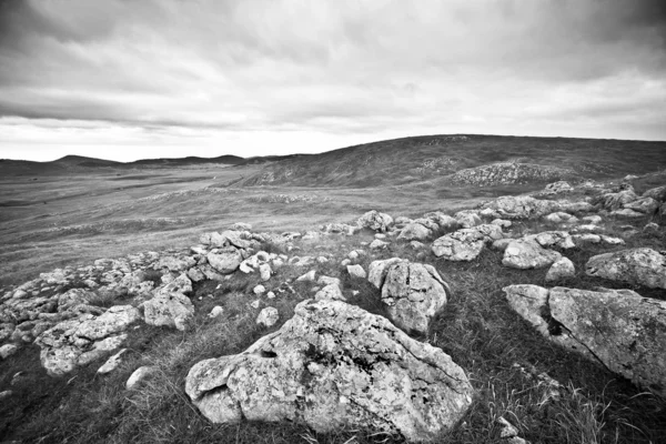 Prachtige landschap berg zwart-wit — Stockfoto