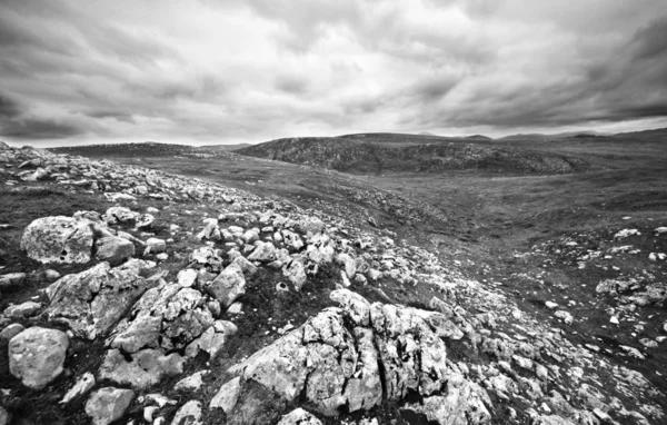 Beau paysage montagne noir et blanc — Photo