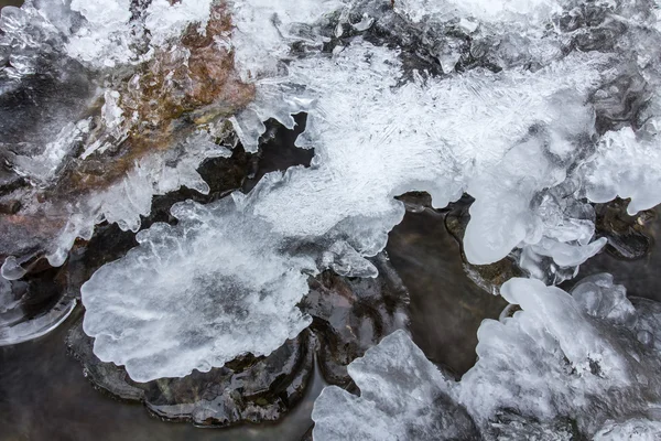 Ice creek at winter — Stock Photo, Image