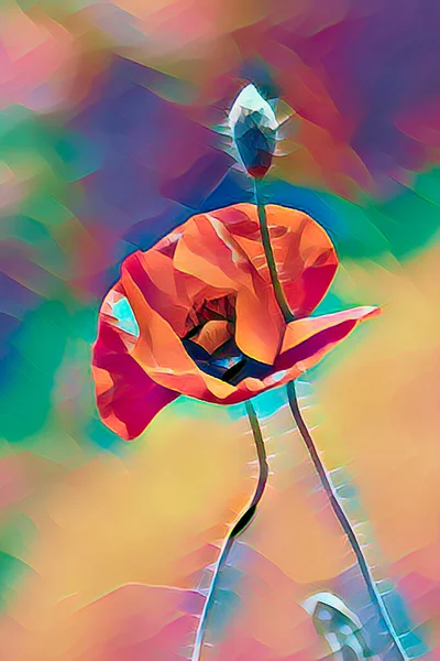 Kolorowe Ilustracje Motywami Kwiatowymi — Zdjęcie stockowe