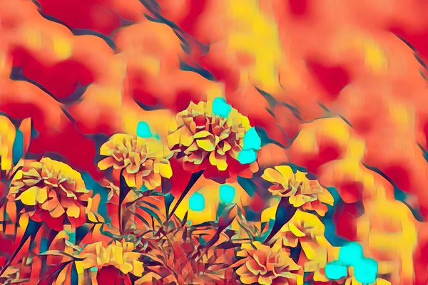 Kolorowe Ilustracje Motywami Kwiatowymi — Zdjęcie stockowe
