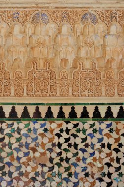 alhambra - granada bir mozaik bir görünüm