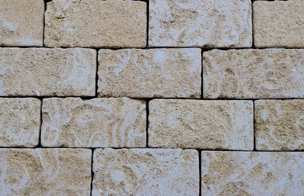 Wall with sandstone blocks typical of Puglia — Stock Photo, Image