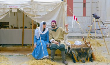 Altamura, İtalya-Nisan 25, 2014: Orta federicus Festivali