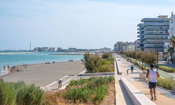 Bari Italien September 2020 Strandpromenade Von Bari Fesca Einem Ruhigen — Stockfoto
