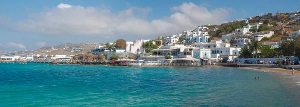 Mykonos Greece Вересня 2019 Типові Побілені Будинки Вздовж Портового Району — стокове фото