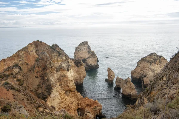 Formação Rochosa Ponta Piedade Lagos Portugal — Fotografia de Stock