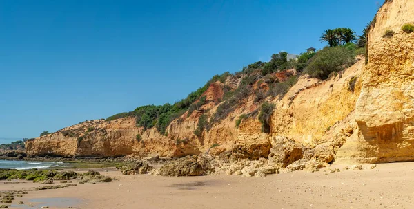 Spiaggia Maria Luisa Con Formazione Rocciosa Albufeira Algarve Portogallo — Foto Stock