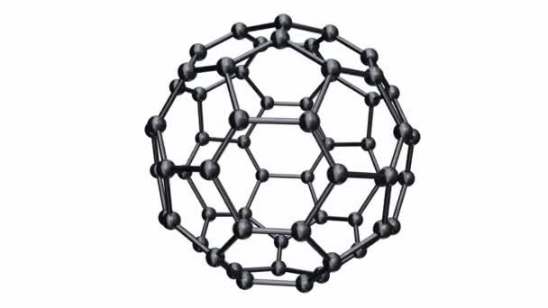 Rotační chrome c60 fullerenů — Stock video