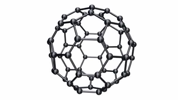 Rotierendes Chrom c60 Fullerene — Stockvideo