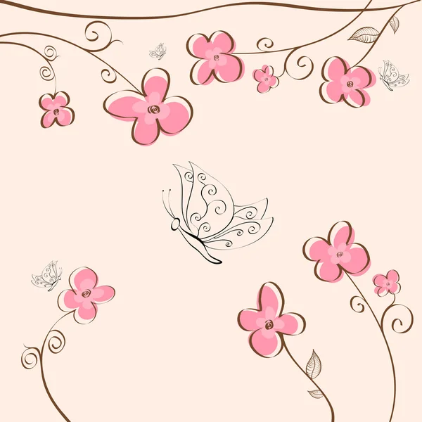 Fundo floral bonito — Vetor de Stock