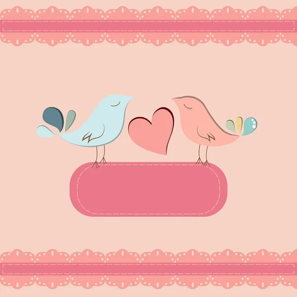 Cute background with birds — Stock Vector