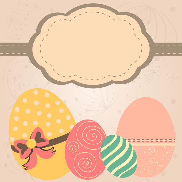 Card with easter eggs in retro styl — Stock Vector