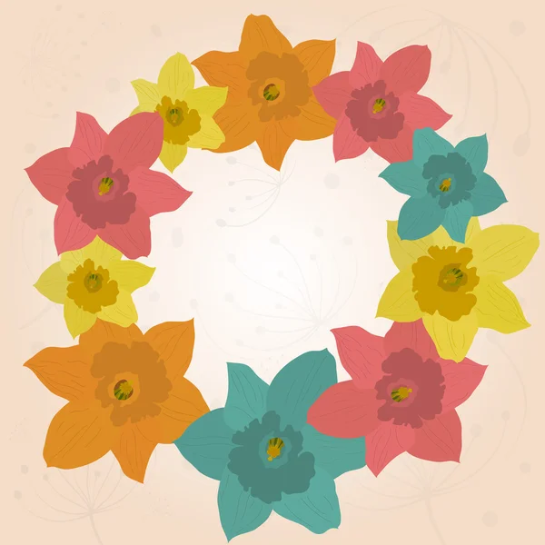 Lente frame jonquils — Stockvector