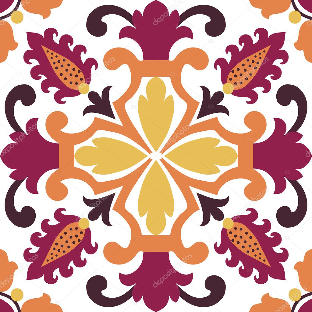 Seamless purple ornament tiles