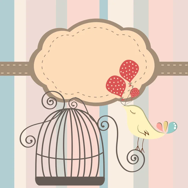Invitation d'oiseau de cage — Image vectorielle