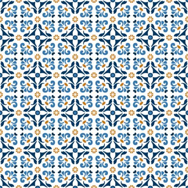 Old floral tiles clipart
