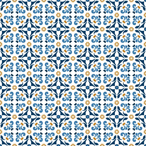 Antiguos azulejos florales — Vector de stock