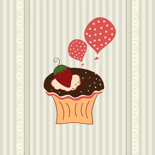 Carte cupcake — Image vectorielle